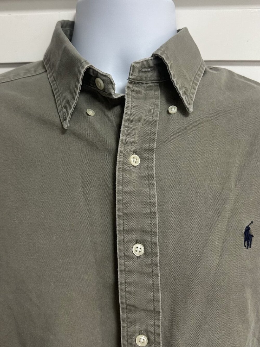 vintage Ralph Lauren Blake Olive Green Men's Shirt Medium Long Sleeve Casual - Picture 2 of 10
